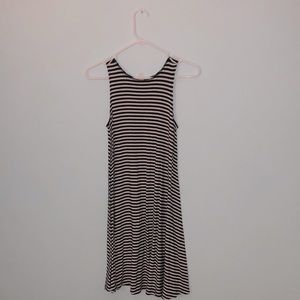 black and white striped dress